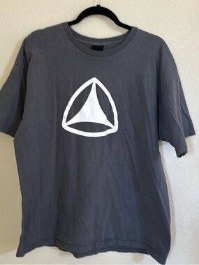 Active USA Short Sleeve Gray Tee with White Triangle Logo